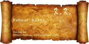 Kehrer Kitti névjegykártya